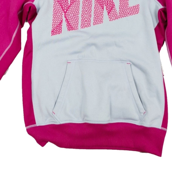 Nike Wmns S Raspberry & Gray Lng Slv Hoodie - Picture 3 of 4